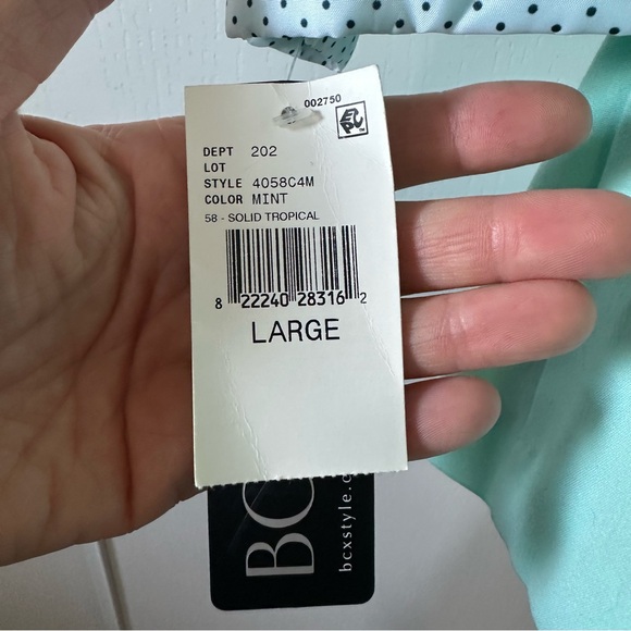 BCX Women’s Mint 3/4 Sleeve Polka Dot Cuff Single Breast Career Blazer- Large - Picture 10 of 16